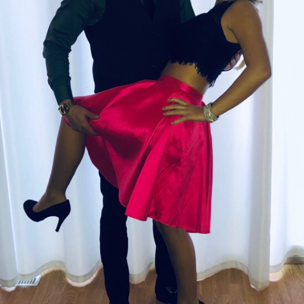2 piece homecoming/prom dress pink/black size 00/0